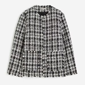 H&M Monochrome Tweed Blazer